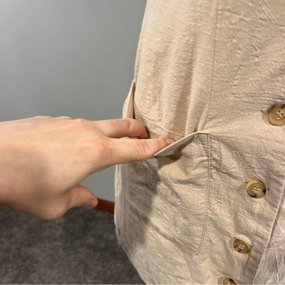 Cummense Sleeveless Beige Button-Down Dress size small - Picture 5 of 13